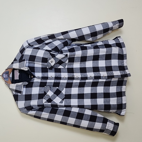 Arrow Sportswear Men's Black and White Buffalo Check Jacket w/Quilted Interior - Picture 2 of 14